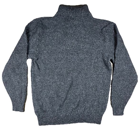 Pendleton Sweater Mens L Washable Wool Shetland Knit Laine Lavable Zip BlueGray - Picture 3 of 11
